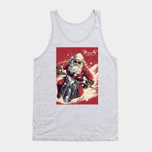 Santa Celebrate Christmas With Motorcycle Tank Top